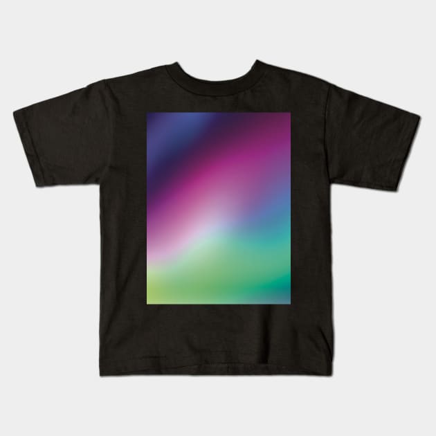 Minimalist Teal Purple Nature Aurora Borealis Northern Lights Kids T-Shirt by Tina